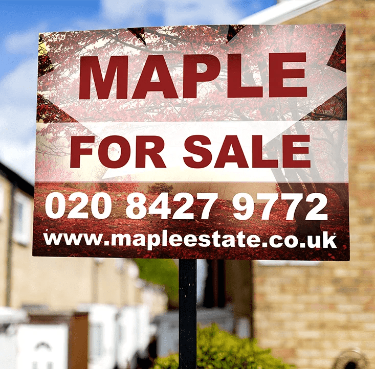 Estate agent signs